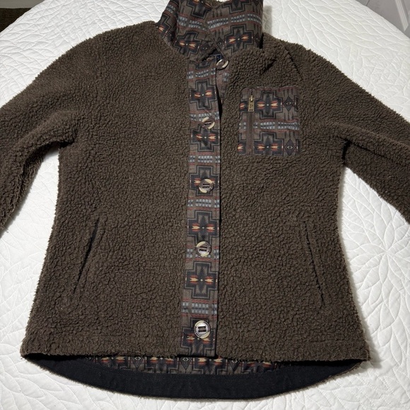 Pendleton Larkspur Sherpa Jacket Medium Aztec design - Picture 6 of 16
